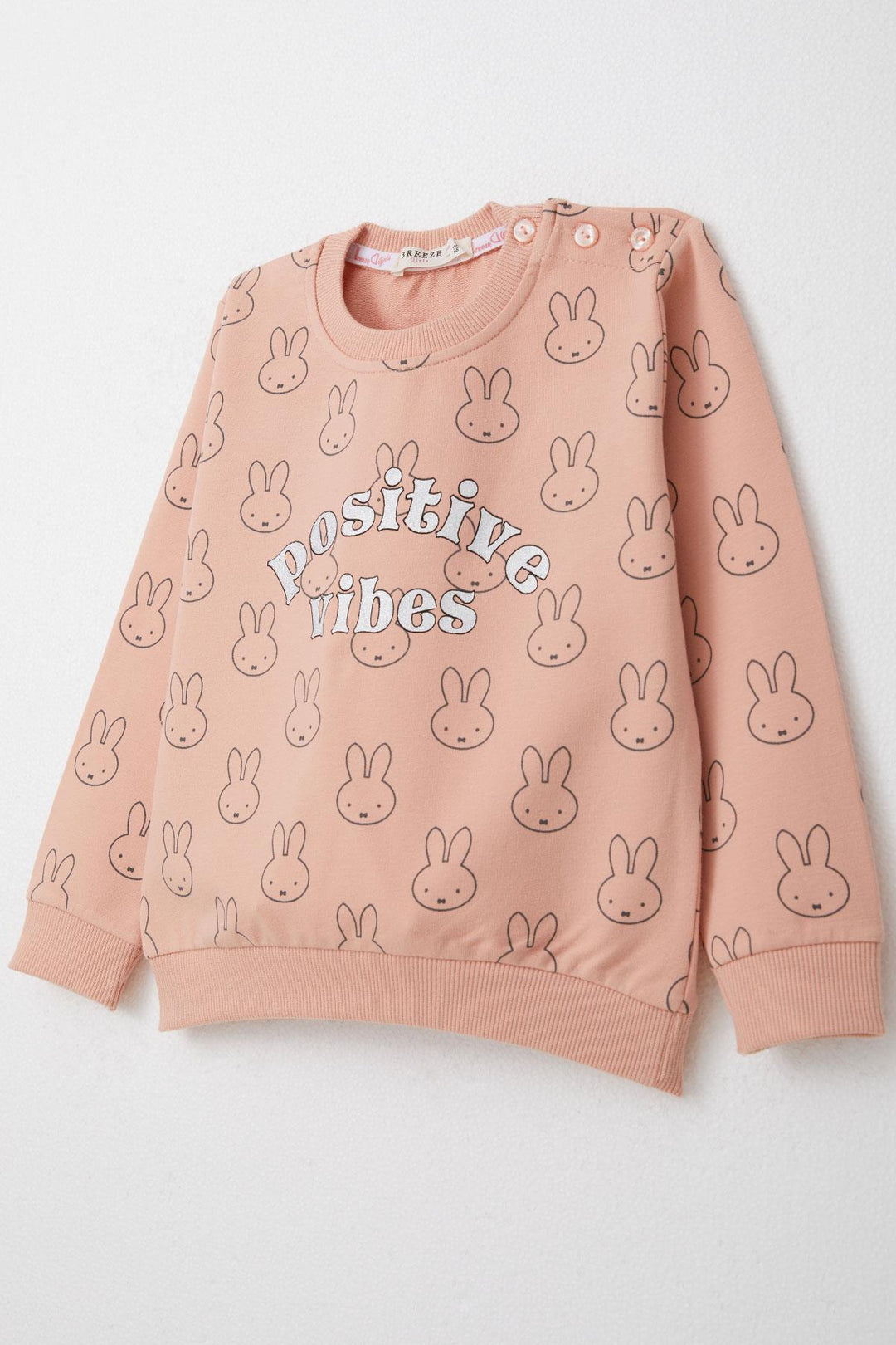 BRE Breeze Girl Child Tracksuit Cute Bunny Patterned 1-4 Years, Salmon - Tarrasa