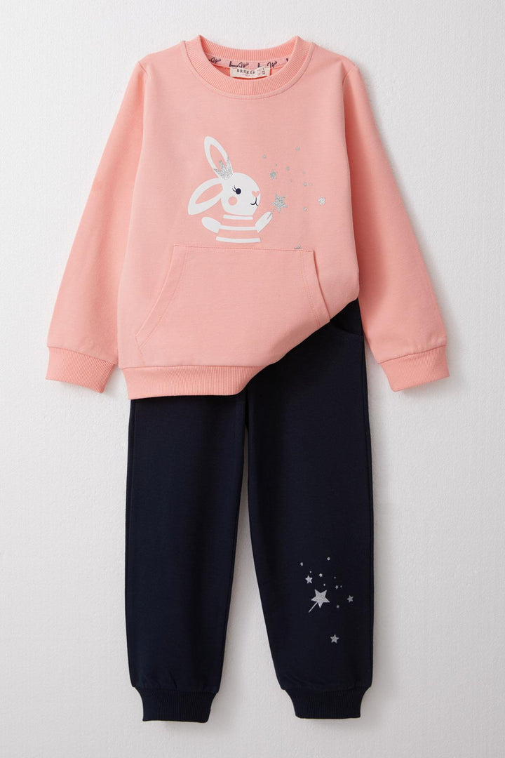 BRE Breeze Girl Child Tracksuit Cute Magician Bunny Printed 1-4 Years, Salmon - Sambir