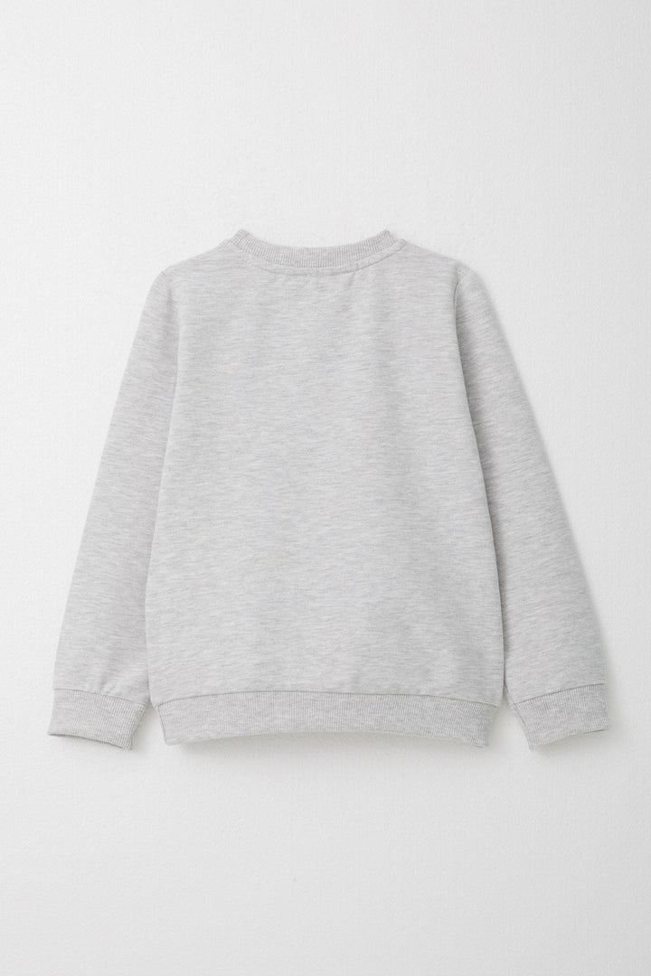 BRE Breeze Girl Child Tracksuit Glittery Printed Cute Bear 1.5-5 Years, Light Grey Melange - Cuautitlán Izcalli