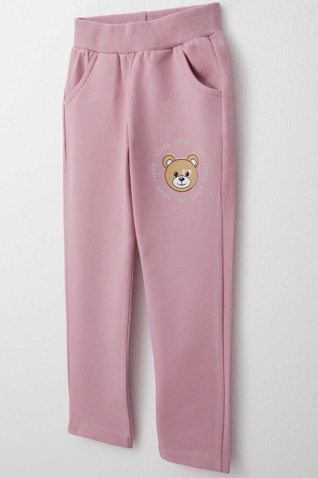 BRE Breeze Girl Child Tracksuit Glittery Printed Cute Bear 1.5-5 Years, Light Grey Melange - Cuautitlán Izcalli