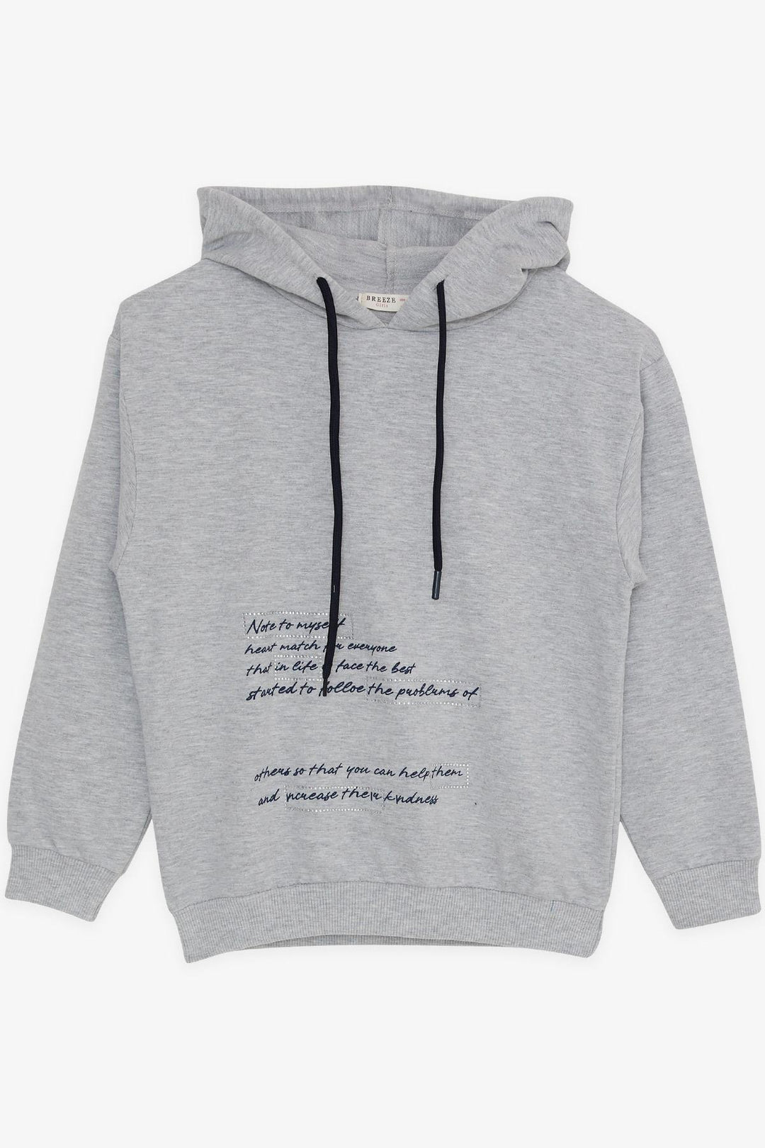 BRE Breeze Girl's Tracksuit with Rhinestone Printed Hoodie 82 Years, Grey Melange - Whanganui