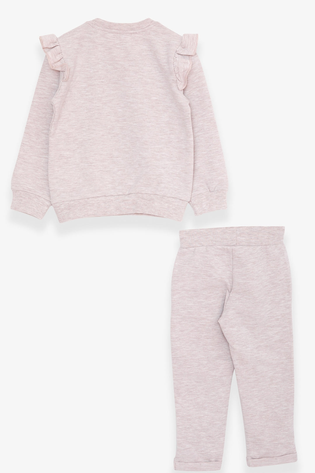 BRE Breeze Girl Child Tracksuit Teddy Bear Glittery Printed 1.5-5 Years, Beige Melange - Lower Paxton