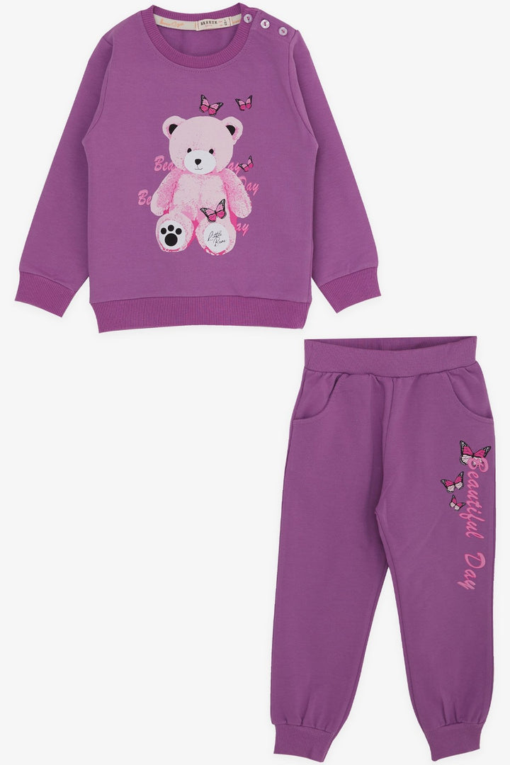 BRE Breeze Girl's Tracksuit with Teddy Bear Print 1.5-5 Years, Lilac - Buffalo Grove