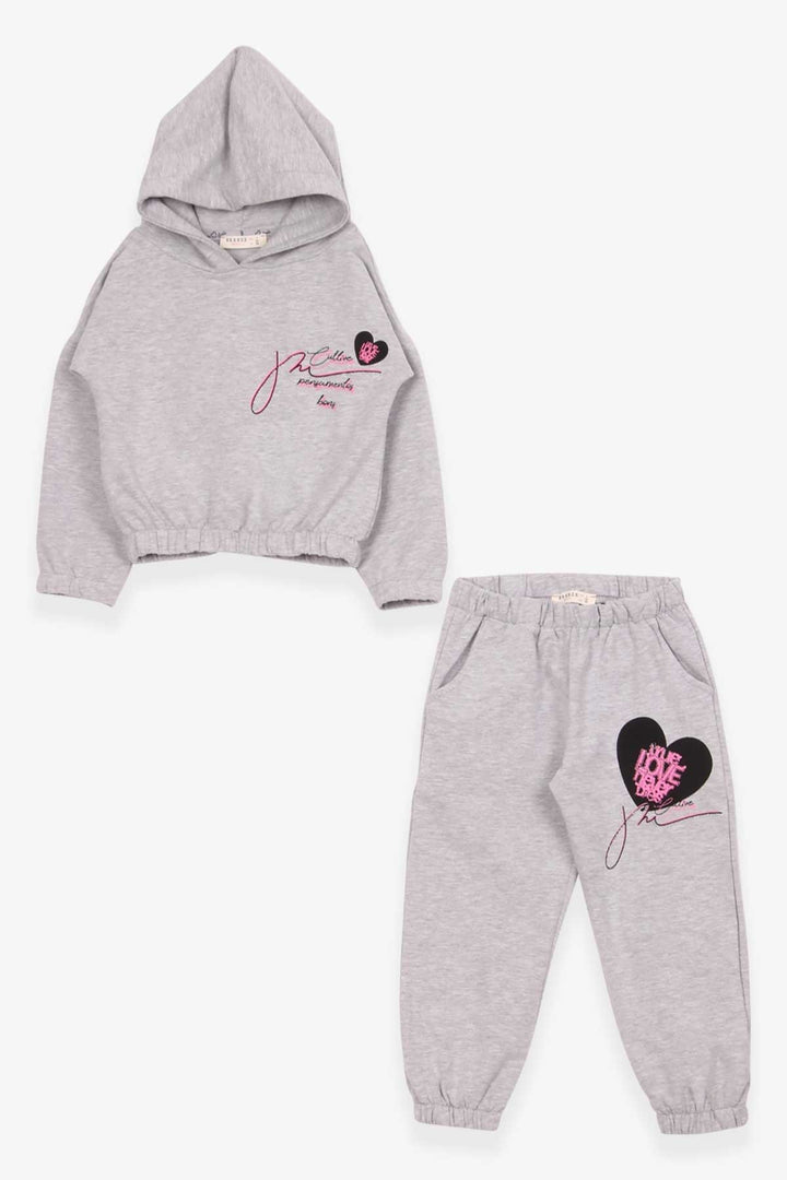 BRE Breeze Girl's Tracksuit with Elastic Waistband 3-7 Years, Light Grey Melange - El Mirage