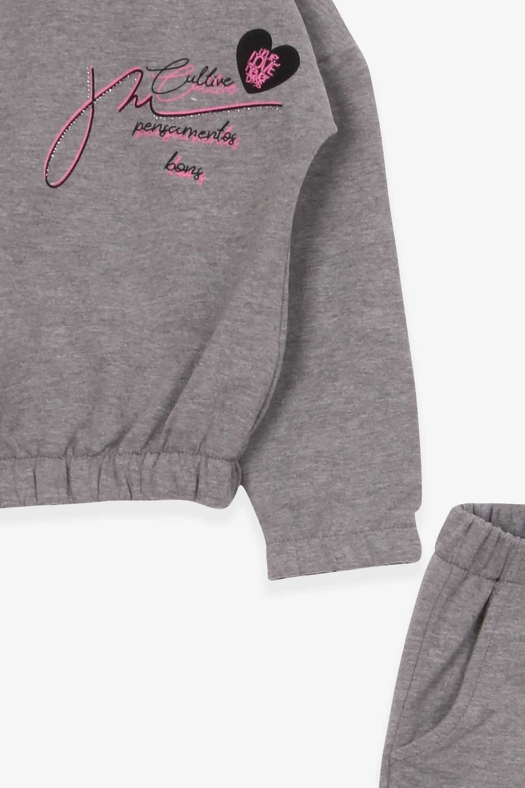BRE Breeze Girl's Tracksuit with Elastic Waistband 3-7 Years, Dark Grey Melange - Vittoria