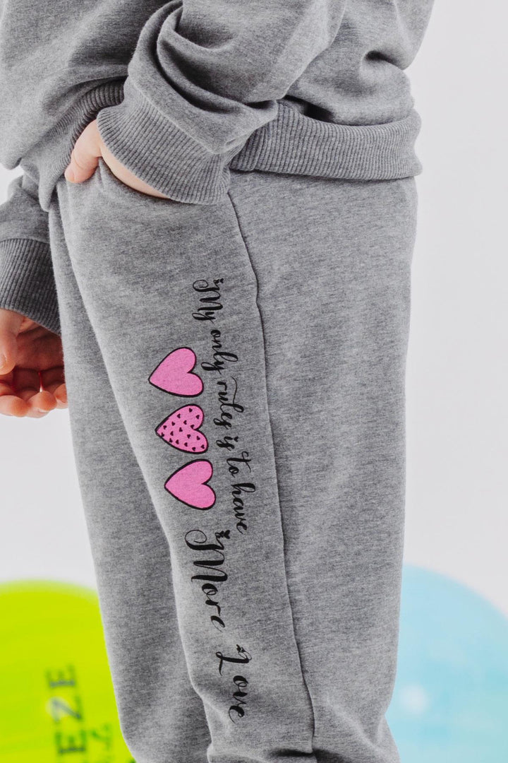 BRE Breeze Girl Child Tracksuit Block Pattern Heart Printed 2-6 Years, Pink - Joplin