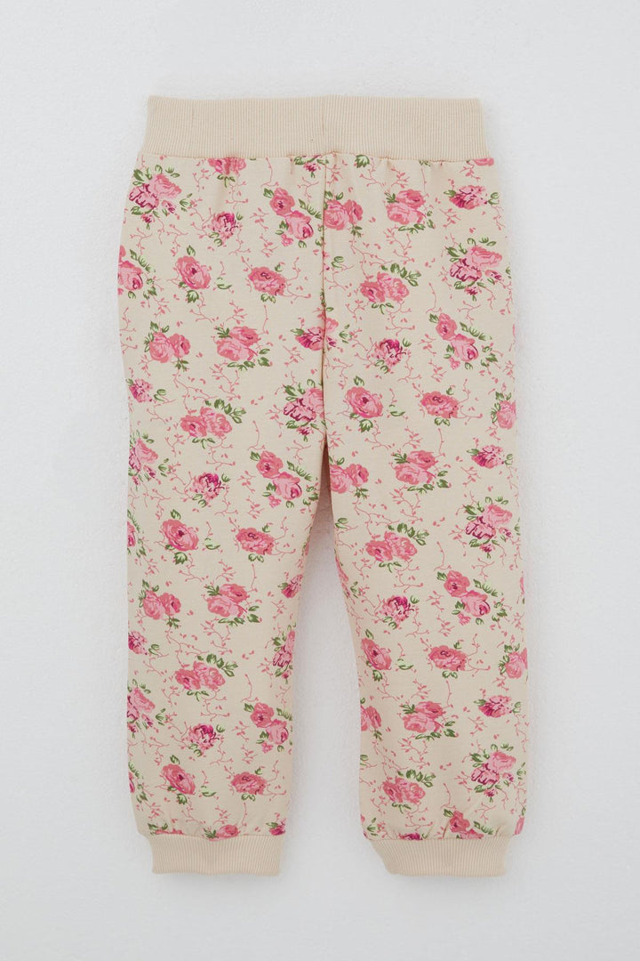 BRE Breeze Girl Child Tracksuit Flower Patterned Hooded 1.5-5 Years, Cream - Suhl