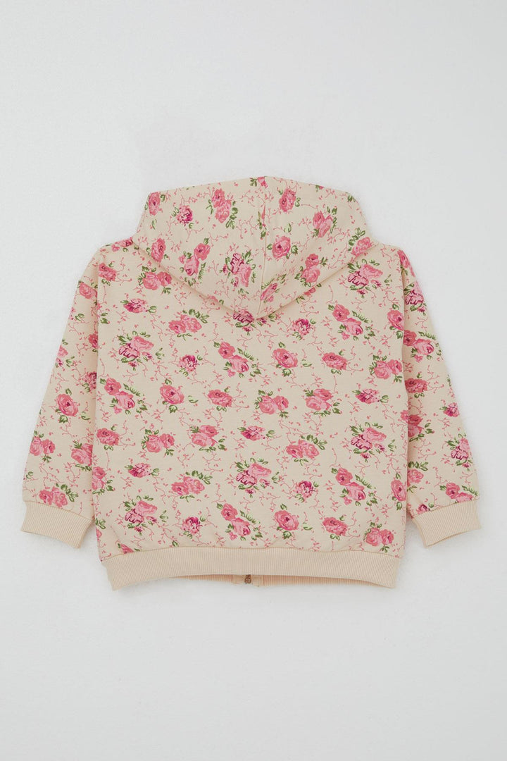 BRE Breeze Girl Child Tracksuit Flower Patterned Hooded 1.5-5 Years, Cream - Suhl