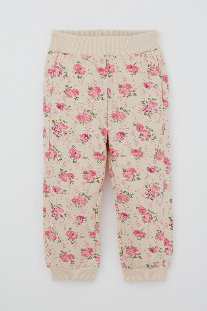 BRE Breeze Girl Child Tracksuit Flower Patterned Hooded 1.5-5 Years, Cream - Suhl