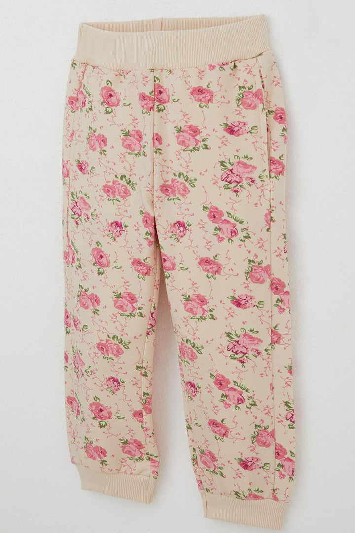 BRE Breeze Girl Child Tracksuit Flower Patterned Hooded 1.5-5 Years, Cream - Suhl