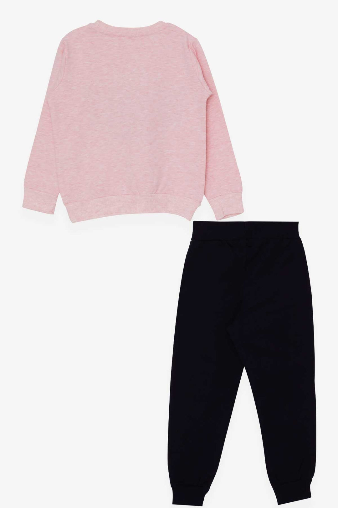 BRE Breeze Girl's Tracksuit Set with Sequin Printed Text 4-8 Years, Salmon Melange - Hilversum