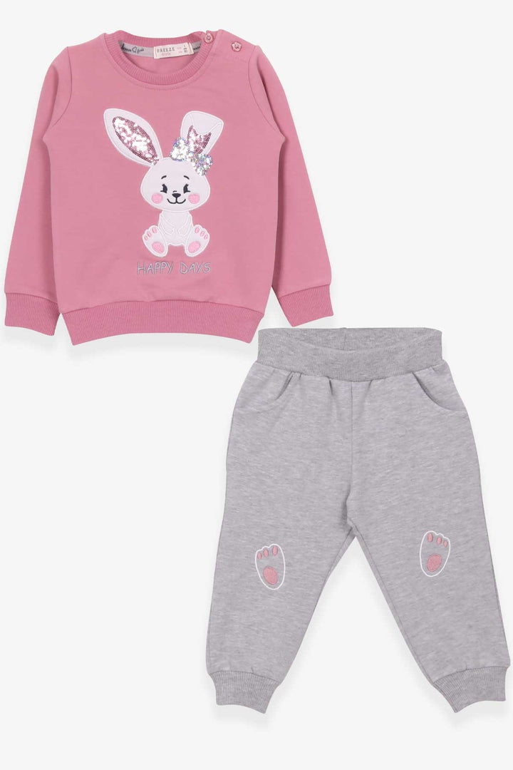 BRE Breeze Girl Child Tracksuit with Rabbit Embroidery 1-4 Years, Rose Pink - Padova