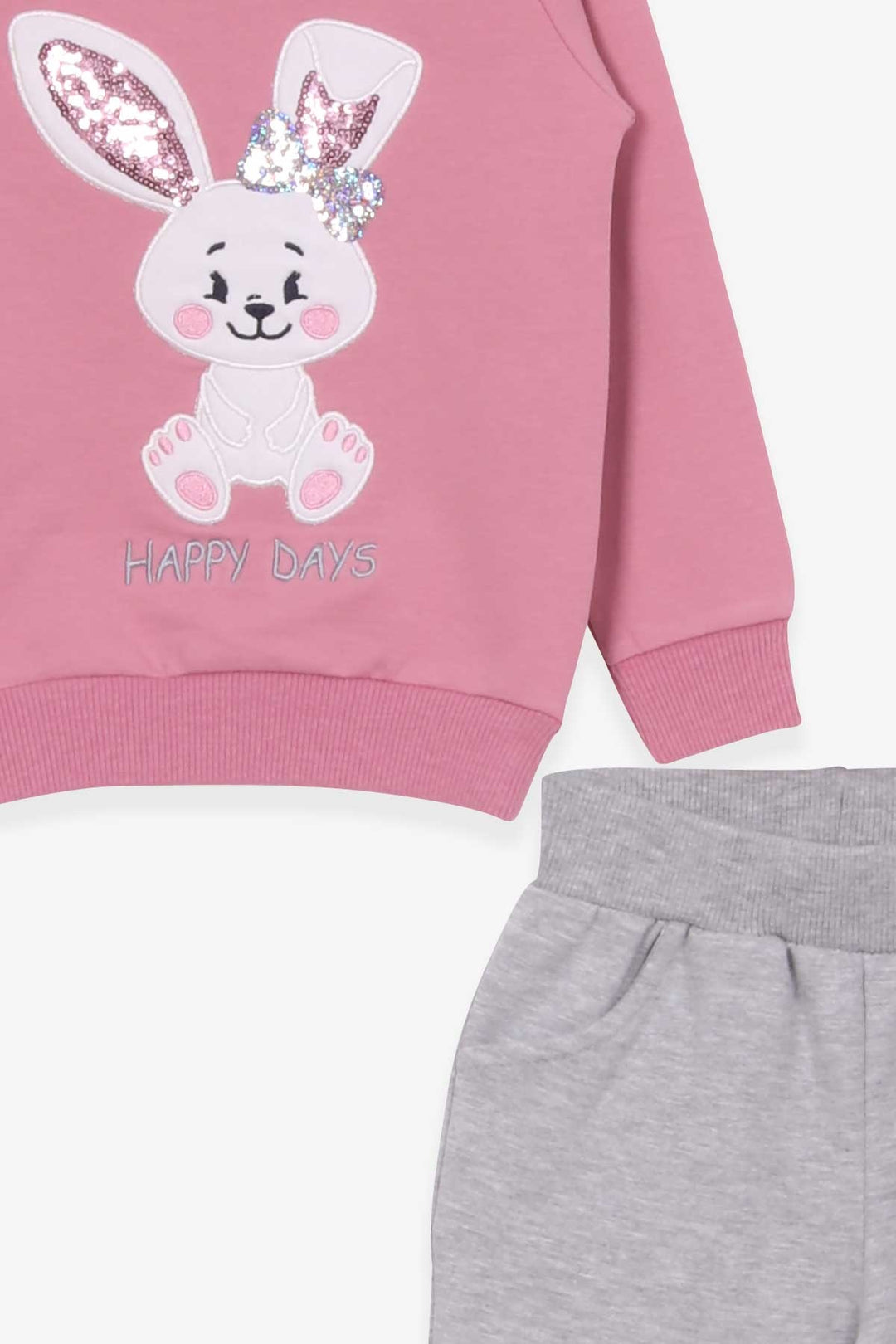 BRE Breeze Girl Child Tracksuit with Rabbit Embroidery 1-4 Years, Rose Pink - Padova