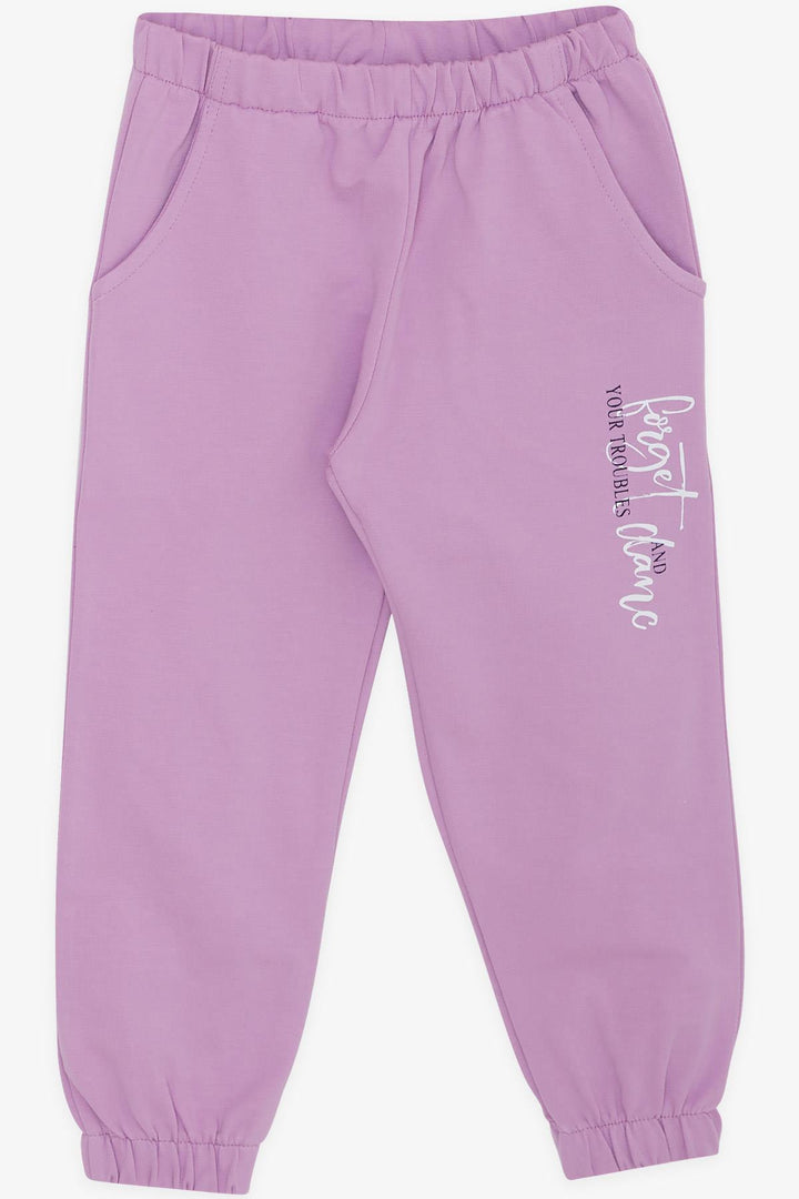 BRE Breeze Girl Child Tracksuit Set with Summer Printed Hooded Pocket 3-7 Years, Lilac - Bagnolet