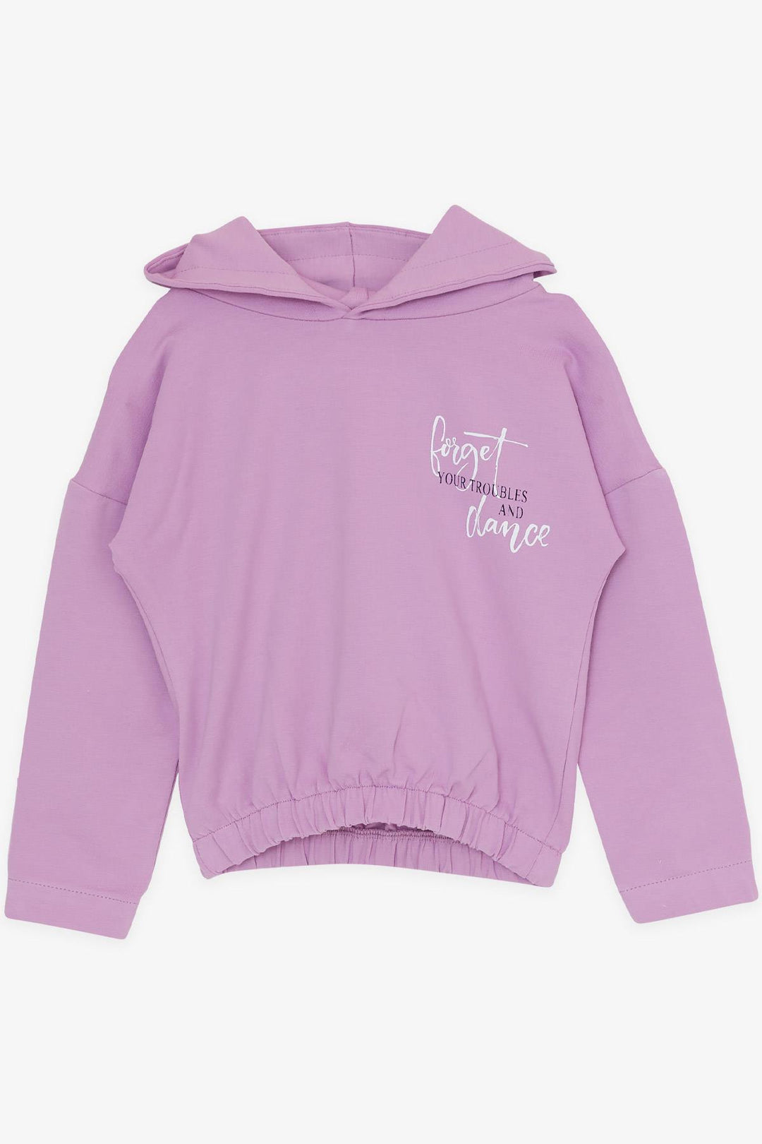 BRE Breeze Girl Child Tracksuit Set with Summer Printed Hooded Pocket 3-7 Years, Lilac - Bagnolet