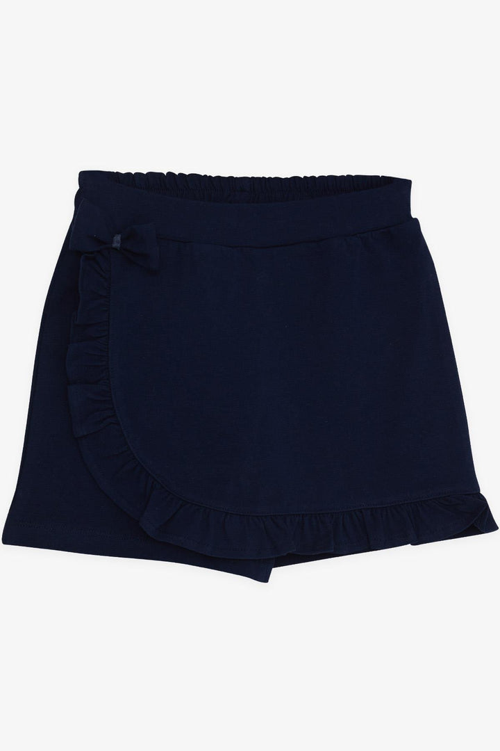 BRE Breeze Girl Child Skirt Shorts with Ruffles and Bow 1.5-5 Years, Navy Blue - Elmont