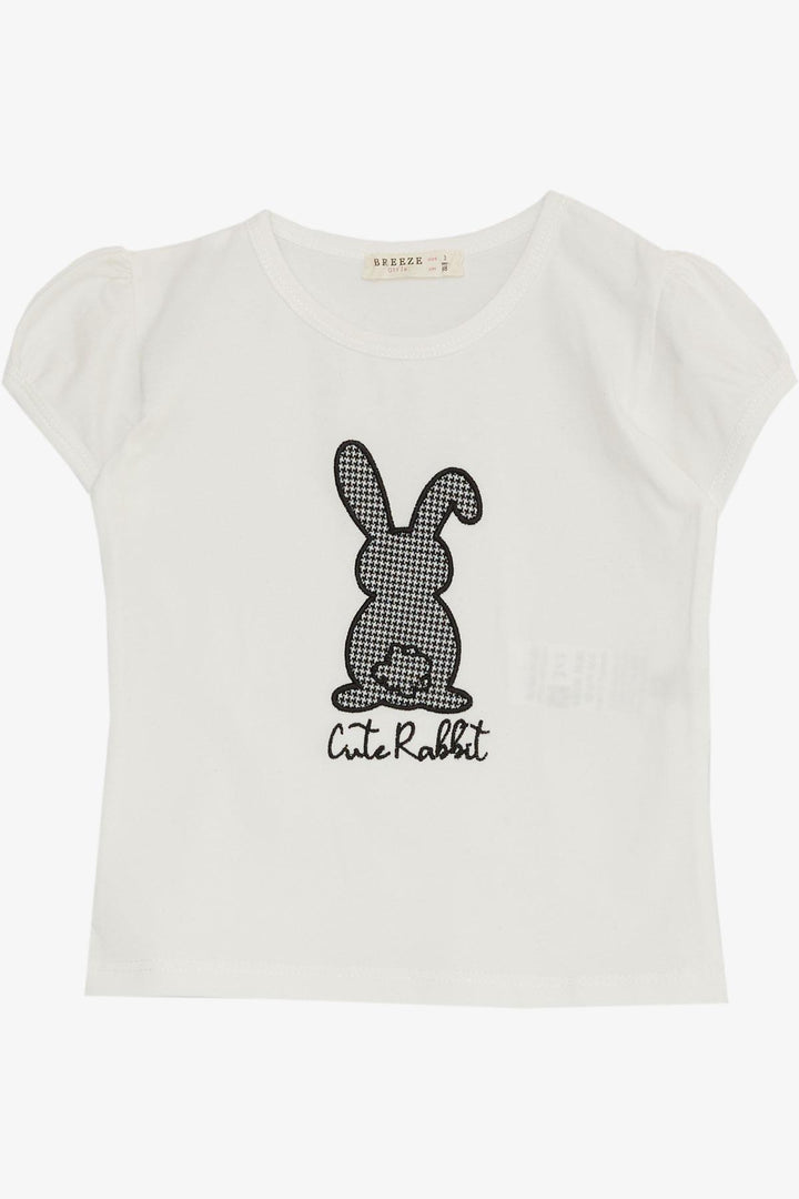 BRE Breeze Girl Child Skirt Suit Cute Bunny Printed 3-8 Years, Ecru - Chihuahua