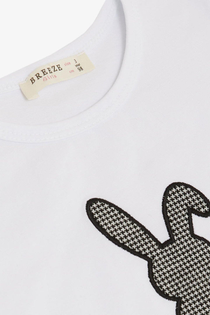 BRE Breeze Girl Child Skirt Suit Cute Bunny Printed 3-8 Years, White - Wellington