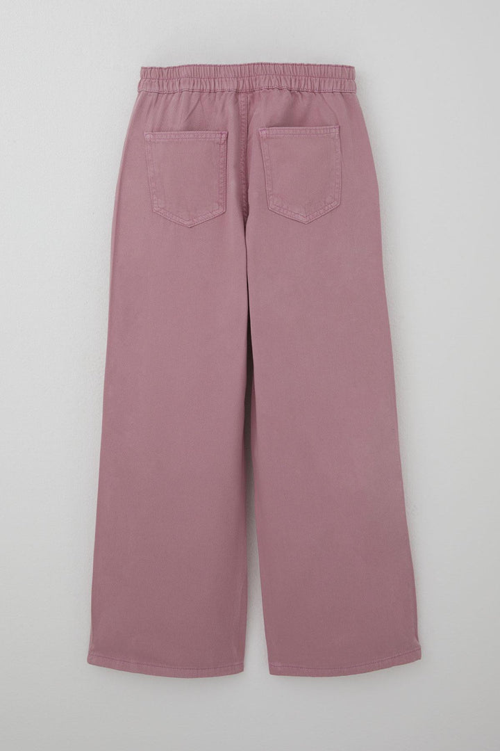BRE Breeze Girl's Gabardine Pants with Wide Leg Elastic Waist 104 Years, Pink - Midlothian