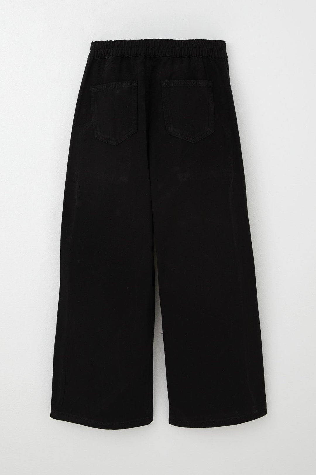 BRE Breeze Girl's Gabardine Pants with Wide Leg Elastic Waistband 5-9 Years, Black - Hereford