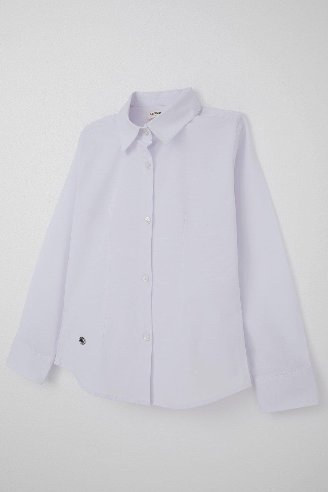 BRE Breeze Girl's Shirt with Waist Detail and Buttoned Arm Detail, White, 82 Years - Kakhovka