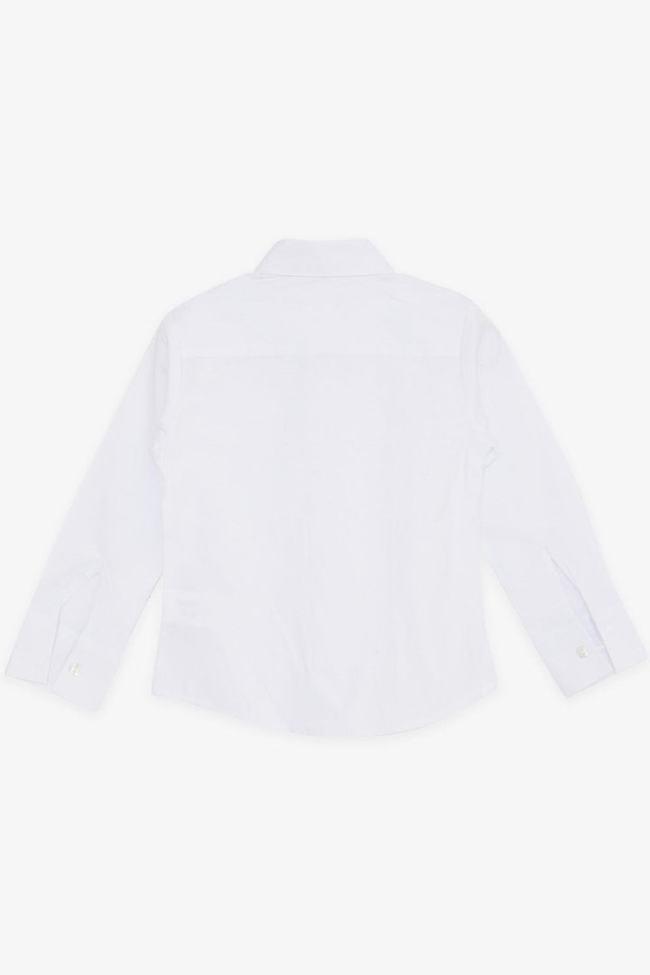 BRE Breeze Girl's Shirt with Buttoned Emblem, 3-7 Years, White - Châtelet