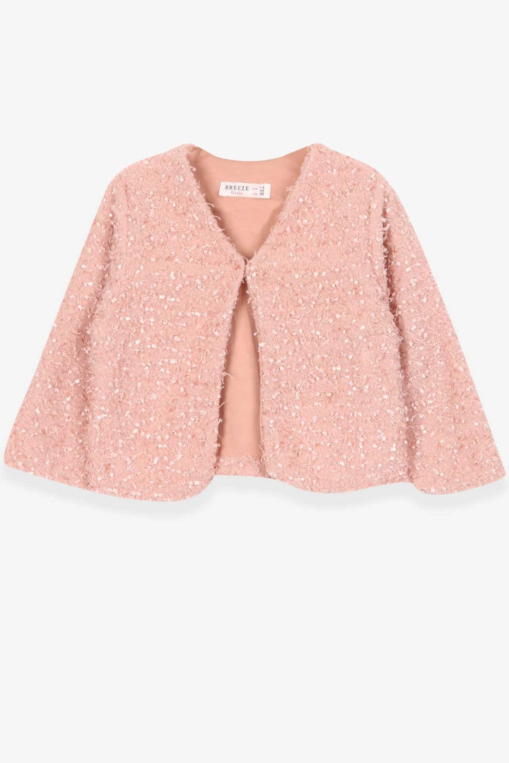 BRE Breeze Girl's Plush Cardigan 1.5-5 Years, Salmon - Viersen