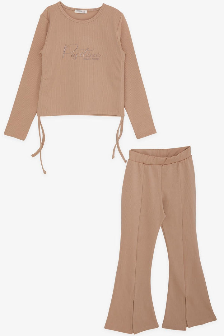 BRE Breeze Girl Child Spanish Pants Leggings Set with Embroidery and Lurex, 62 Years, Beige. - Salamanca