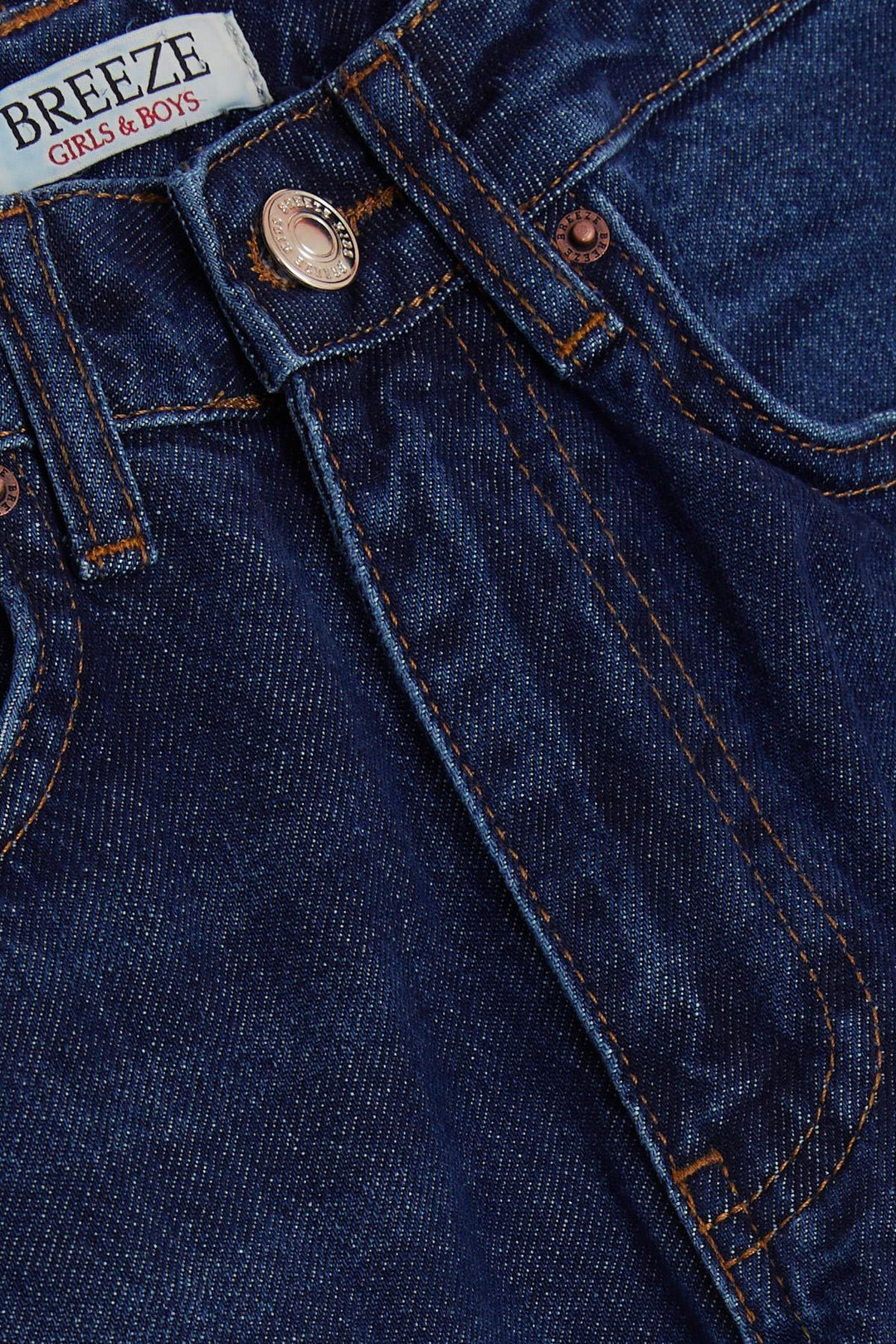 BRE Breeze Girl's Jeans with Pockets and Buttons, 94 Years, Dark Blue - Watsonville