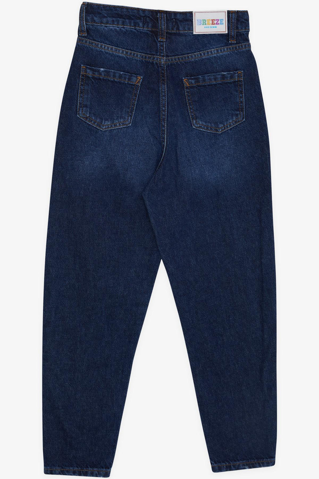 BRE Breeze Girl's Jeans with Pockets and Buttons, 94 Years, Dark Blue - Watsonville