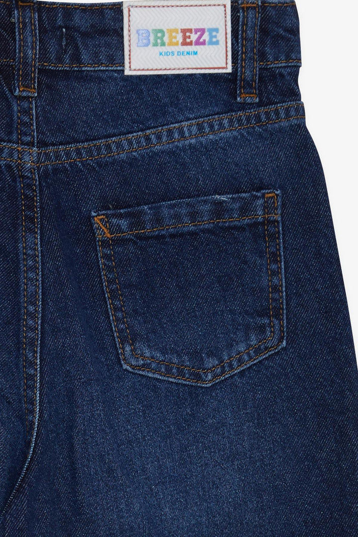 BRE Breeze Girl's Jeans with Pockets and Buttons, 94 Years, Dark Blue - Watsonville