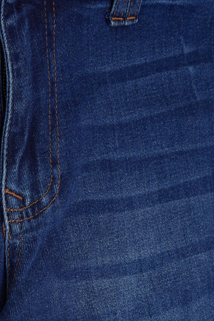 BRE Breeze Girl's Jeans Buttoned Back Pocket Spanish Hem 94 Years, Dark Blue - Glendale