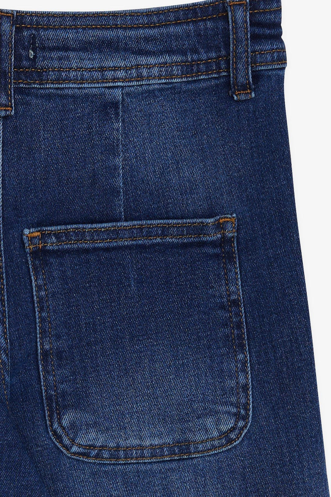 BRE Breeze Girl's Jeans Buttoned Back Pocket Spanish Hem 94 Years, Dark Blue - Glendale