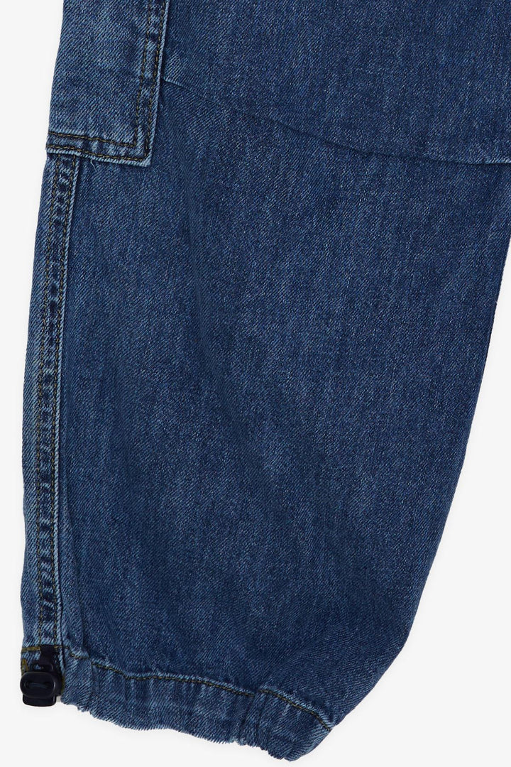 BRE Breeze Girl's Jeans Cargo Pants with Elastic Waistband and Cuffs 94 Years, Blue - Tustin