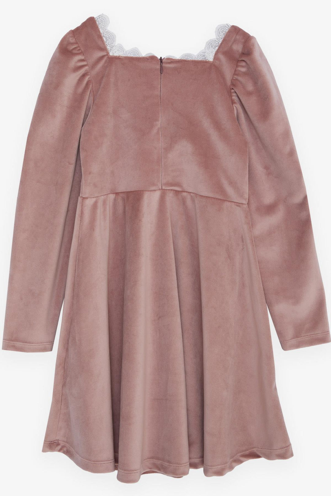 BRE Breeze Girl Child Velvet Dress Collar Lace Back Zipper 62 Years, Powder - Memmingen