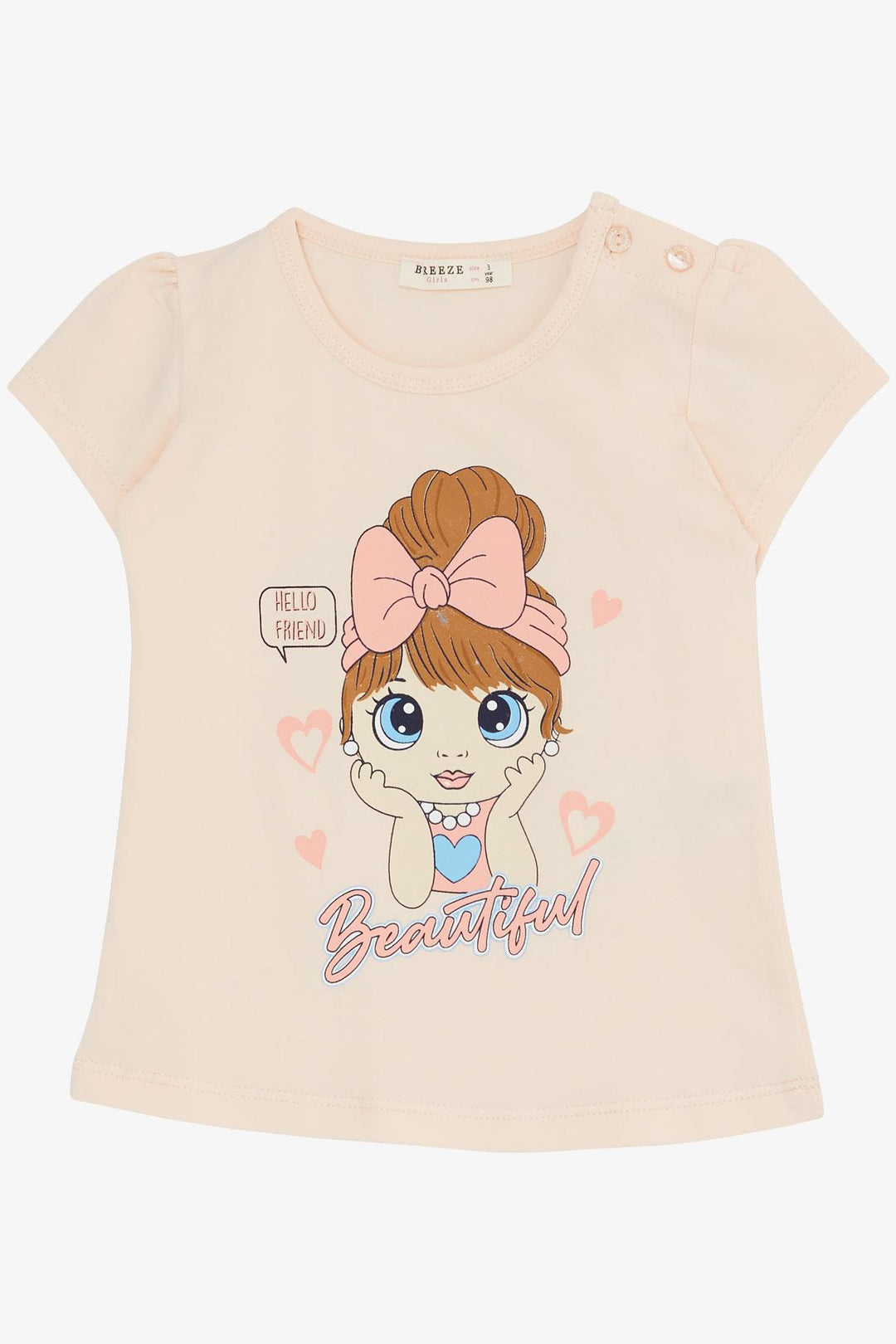 BRE Breeze Girl Child Capri Leggings Set Beautiful Girl Printed 1.5-5 Years, Powder - Ponce