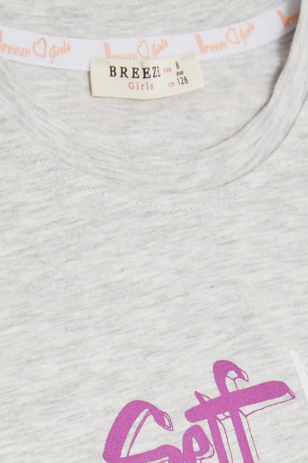 BRE Breeze Girl Child Capri Leggings Crop Set with Glitter Teddy Bear Print, 60 Years, Light Grey Melange - Chernivtsi