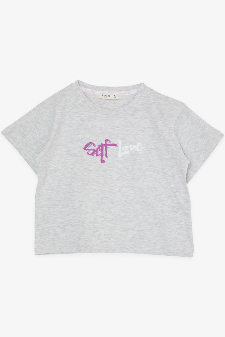 BRE Breeze Girl Child Capri Leggings Crop Set with Glitter Teddy Bear Print, 60 Years, Light Grey Melange - Chernivtsi