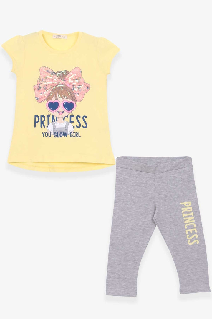 BRE Breeze Girl Capri Leggings Set with Bandana Printed Girl 3-8 Years, Yellow - Maple Grove