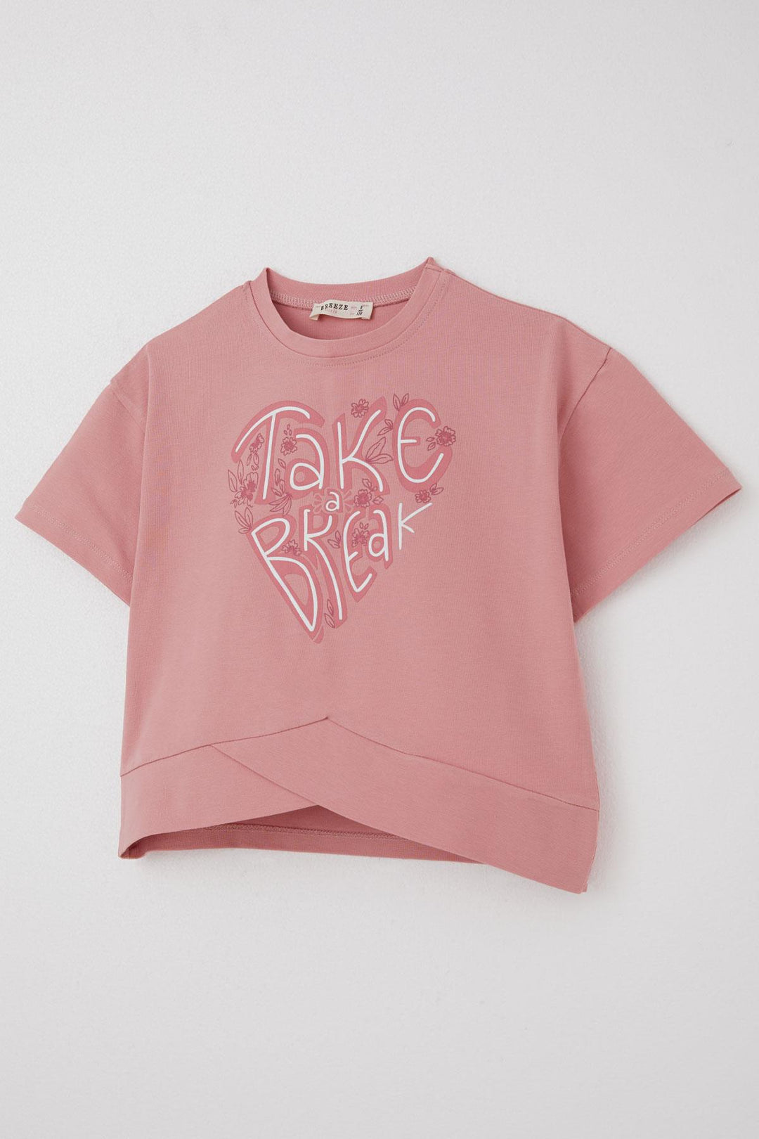 BRE Breeze Girl Capri Leggings Set with Cross Detail and Printed Text, 84 Years, Pink - Ciudad de Melilla