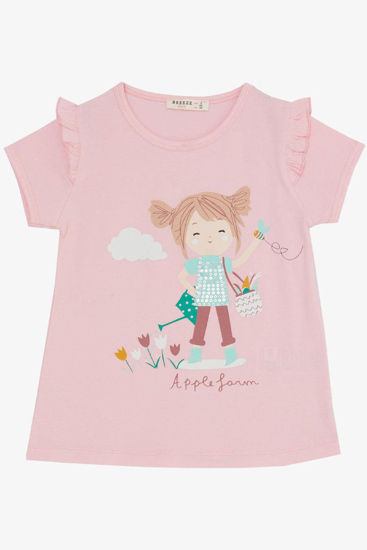 BRE Breeze Girl Child Capri Leggings Set Pair Girl Printed 1-4 Years, Pink - Vaudreuil-Dorion