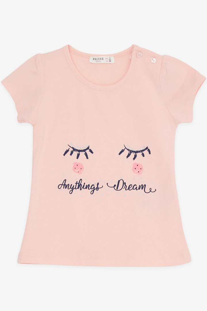 BRE BREEZE Girl Child Capri Leggings Set Dream Themed 1-4 Years, Salmon - Monreale