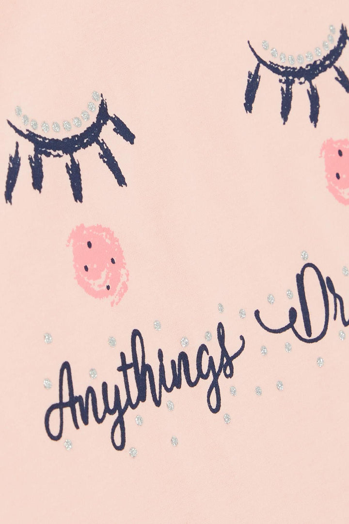 BRE BREEZE Girl Child Capri Leggings Set Dream Themed 1-4 Years, Salmon - Monreale