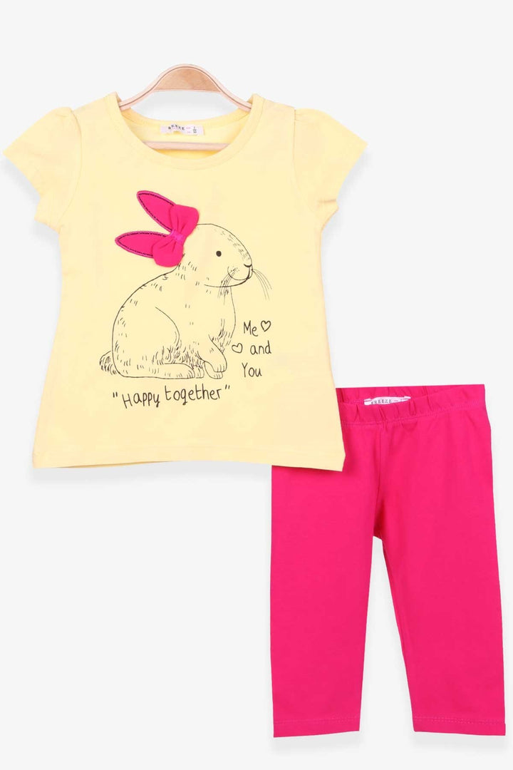 BRE Breeze Girl's Leggings Set with Rabbit Print, 2-6 Years, Yellow - Mahilyow