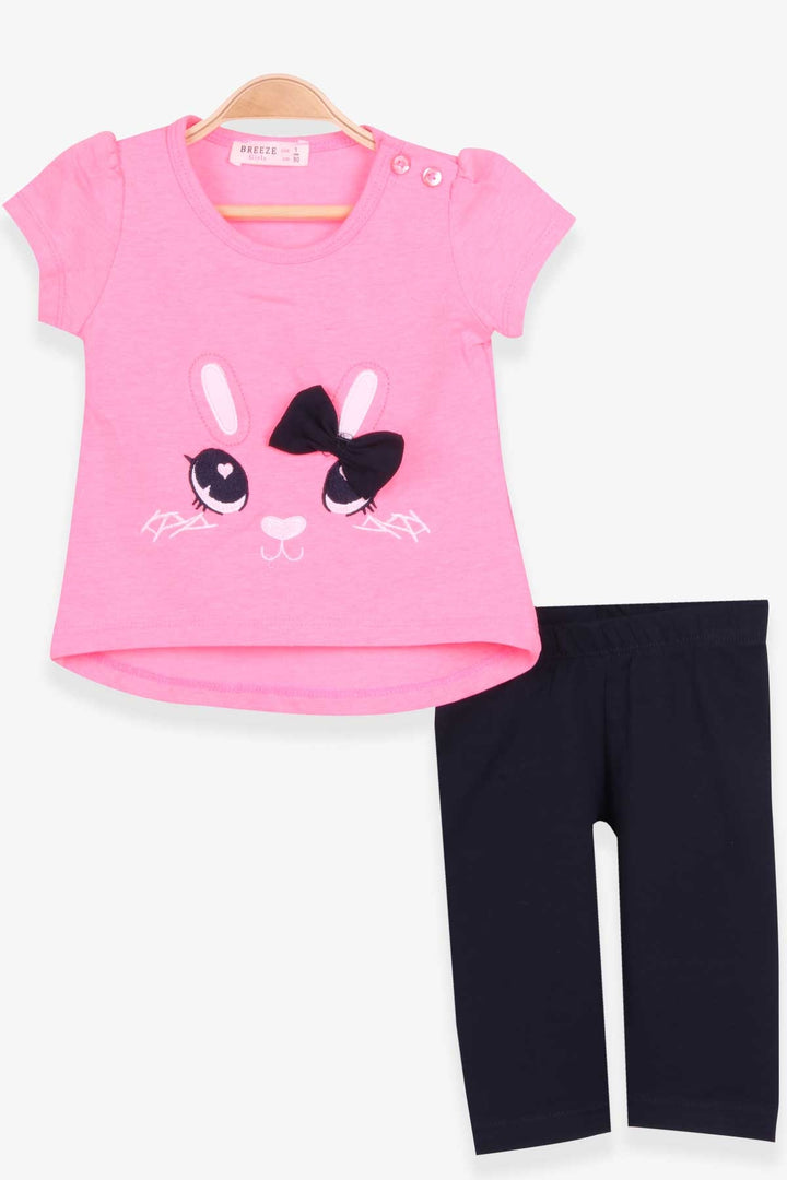 BRE Breeze Girl Child Leggings Set with Bunny Embroidery, 1-4 Years, Neon Pink - Hemel Hempstead