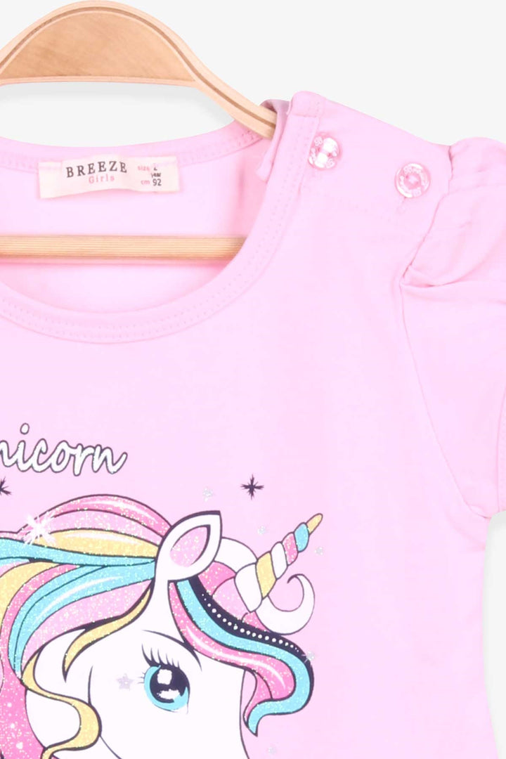 BRE Breeze Girl Child Capri Leggings Set Unicorn 2-6 Years, Powder - Norman