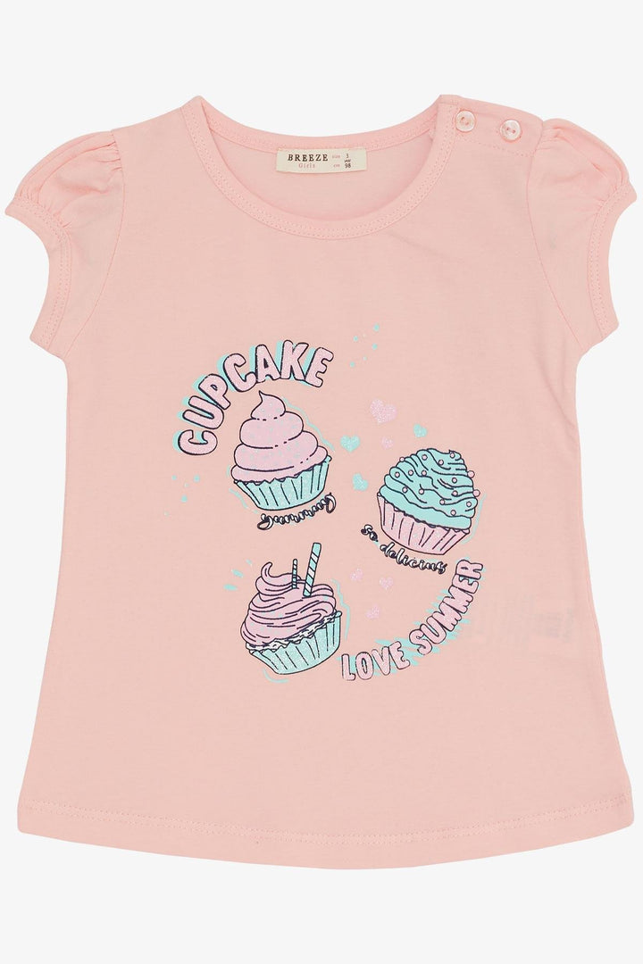 BRE Breeze Girl Capri Leggings Set with Cupcake Print Summer Themed, Pink, 1.5-5 Years - Heroica Ciudad de Tlaxiaco