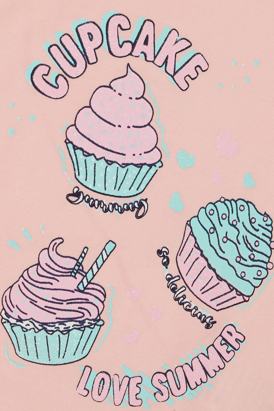 BRE Breeze Girl Capri Leggings Set with Cupcake Print Summer Themed, Pink, 1.5-5 Years - Heroica Ciudad de Tlaxiaco