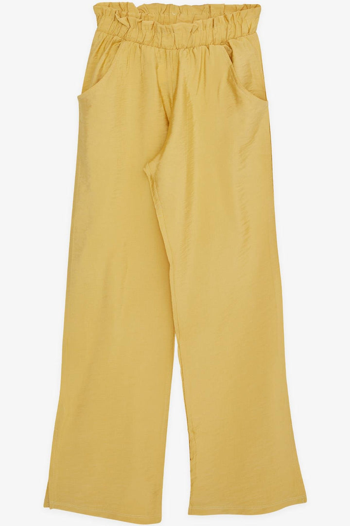 BRE Breeze Girl's Pants with Pockets and Slits at the Hem, Mustard Yellow, 84 Years - Altamonte Springs