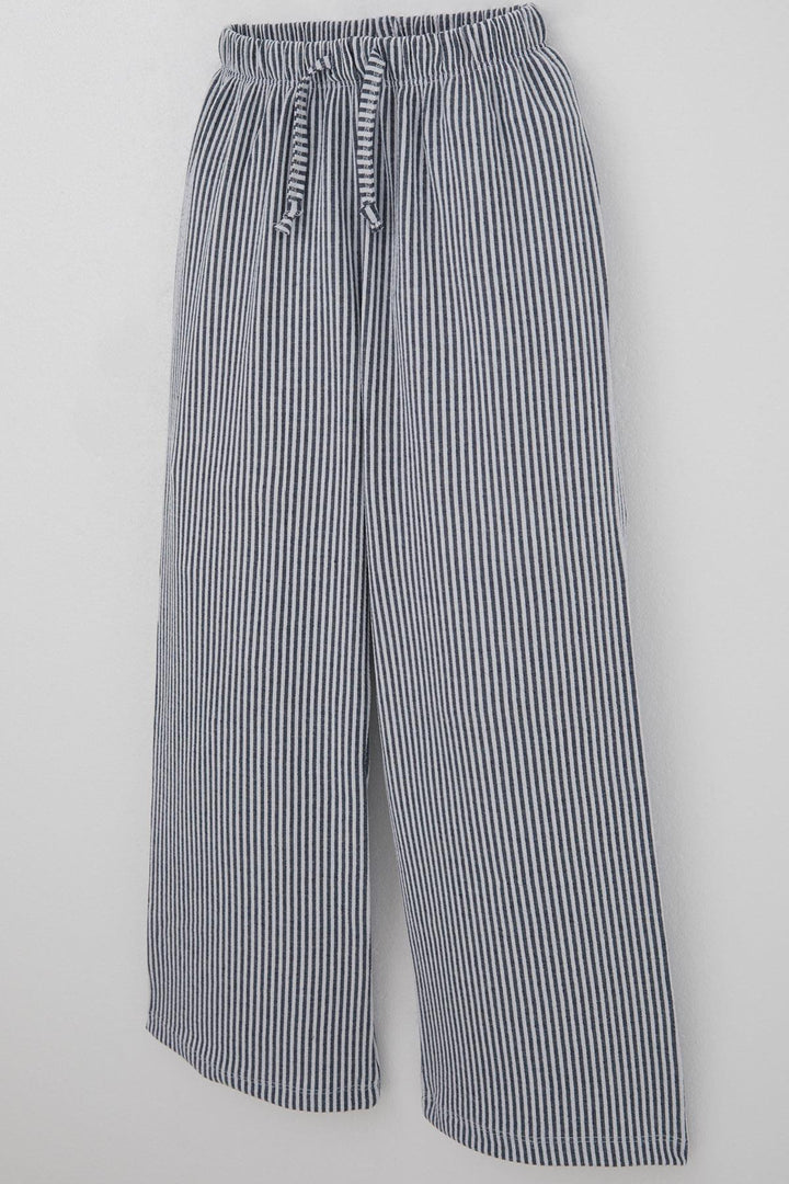 BRE Breeze Girl's Striped Pants with Drawstring Waistband Accessory Elastic Detailed 84 Years, Mixed Color - Ravenna